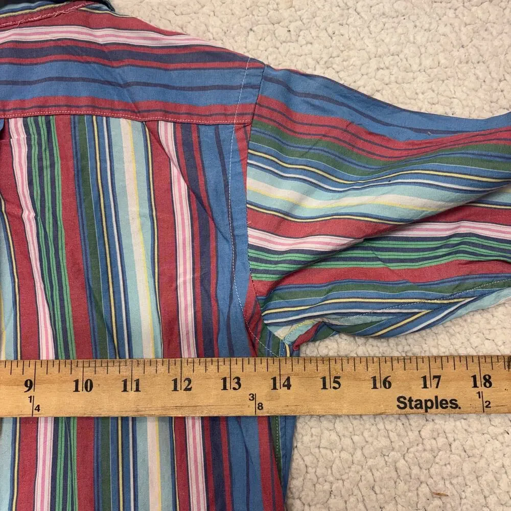 Vintage Ralph Lauren Shirt 7 Boys Multicolor Striped Button Down Pony Youth 90s